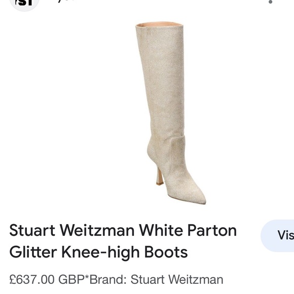 Stuart Weitzman
Parton Glitter Knee Boots platino size 6 new - Picture 5 of 15